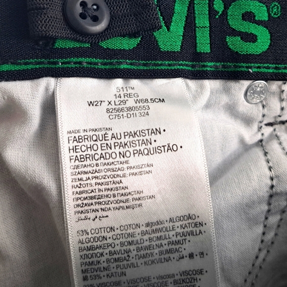 Levi's 511 Boy's Jeans Grey sz 14 R - Picture 6 of 9